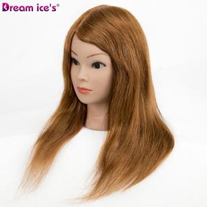 Cabeza de Maniquí de Espuma para Peluquería, Cabeza de Entrenamiento con Cabello Humano 100% Natural, Liso y Sedoso, Ondulado, 35 cm, Tamaño de Cabeza Apto para Permanente - Product Image 4