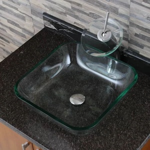 Lavabo Quadrato in Vetro Satinato Mini per Bagno - Product Image 6