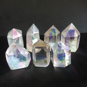 Tour à quartz de l'ange aura, <span class=keywords><strong>point</strong></span> en cristal <span class=keywords><strong>clair</strong></span>, galvanisé personnalisé, livraison gratuite - Product Image 6