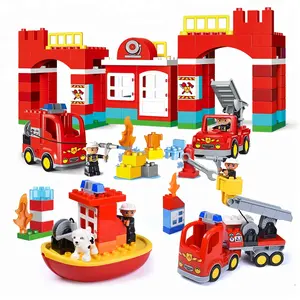 Construction 19 ~ 109pcs große blöcke stadt feuerwehrmann serie pädagogisches bausteine spielzeug