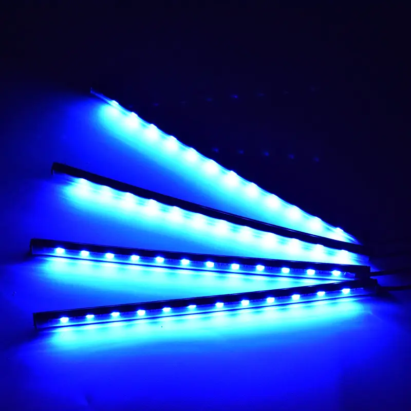 RGB LED Strip โคมไฟสร้างบรรยากาศควบคุมผ่านรีโมต,ไฟชิป LED 12ดวงไฟตกแต่งภายในรถยนต์12สี