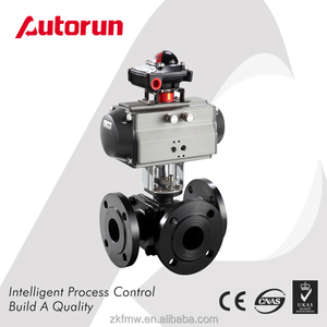 Thép không Gỉ WCB Mặt Bích <span class=keywords><strong>3</strong></span> <span class=keywords><strong>Way</strong></span> Khí Nén Ball Valve - Product Image 3