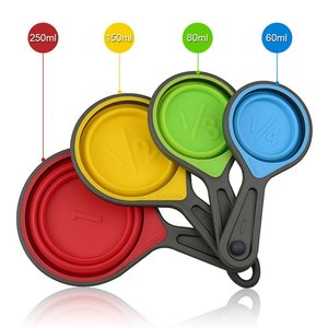 Hot Bestseller 8 Stück Faltbare Silikon Messbecher und Löffel Set