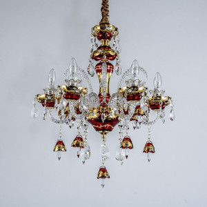 Elegante Maroc estilo K9 de cristal rojo lámpara de araña para tienda - Product Image 4