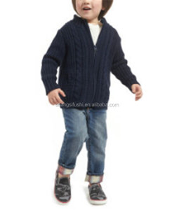 OEM Invierno Retro 5GG Cardigan Zip Mantener Cálidos Niños Suéter De Cachemira - Product Image 1