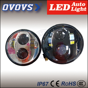 Ovovs land rover defender rond 5.75 polegada jeep moto pièces de rechange led halo phares avec angle yeux - Product Image 4