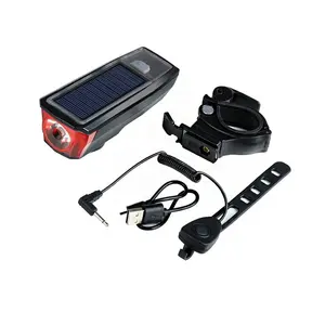 USB Rechargeable Dynamo Solar Power Cycling Light Handle Bicycle Horn 600 lm T6 LED Headlight Waterproof Bike Front Light