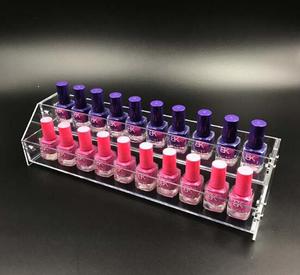 Présentoir à vernis à ongles en acrylique moderne personnalisé avec montage facile pour bureau et 1 étagère - Product Image 3