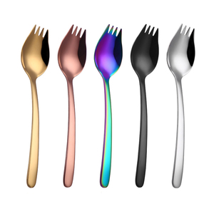 Spork-Tenedor de titanio multifunción, cuchara de Espagueti de acero inoxidable 304, tenedor para ensalada - Product Image 4
