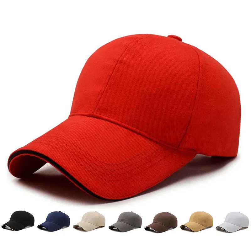 Heavy Brushed Cotton Twill Custom Sandwich Baseball Cap Without Logo Blank Basic