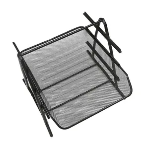 High-End Fashion Metalen Mesh Desk Organizer Bestand Lade Desktop Bestand Rack Document Trays 3 Tier File Organizer