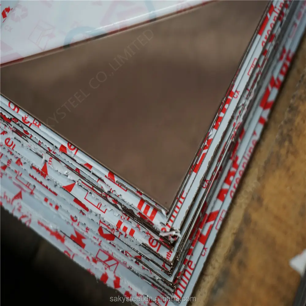 PVD color coat gold mirror finish stainless steel decorative sheet