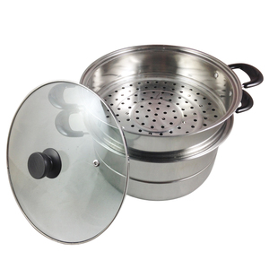 Olla <span class=keywords><strong>Vaporera</strong></span> Moderna <span class=keywords><strong>de</strong></span> Acero Inoxidable <span class=keywords><strong>con</strong></span> <span class=keywords><strong>Tapa</strong></span> <span class=keywords><strong>de</strong></span> <span class=keywords><strong>Vidrio</strong></span>, Precio Económico para Gran Capacidad - Product Image 2