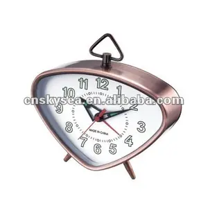 Retro triangle matell alarm clock mechanism desktop clock