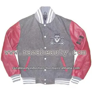 Chaquetas con letras de béisbol de chenilla bordadas de lana con logotipo personalizado para hombre, chaqueta universitaria de manga de cuero en blanco Vintage para hombre - Product Image 1