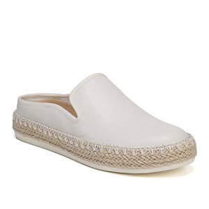 Chaussures de plein air Enfiler Espadrilles En Cuir Chaussures Décontractées Pour Femmes Mulet Talons Femmes - Product Image 1