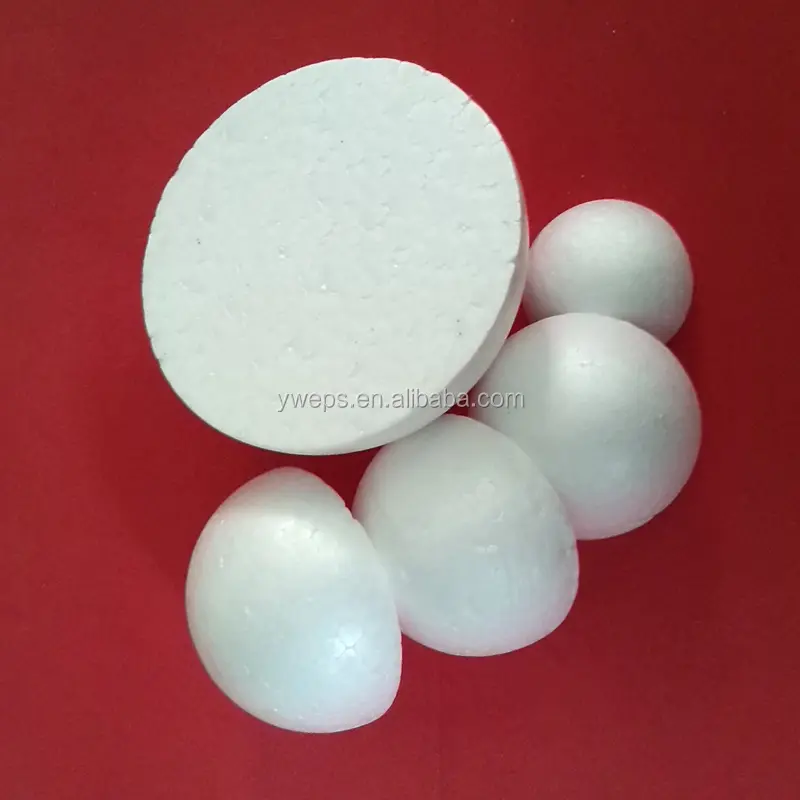 white styrofoam polystyrene polyfoam half round ball