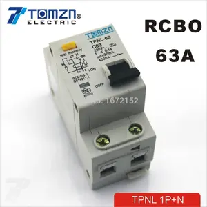 Bộ Ngắt Mạch Dòng Điện Dư TPNL 1P + N 63A 230V ~ 50HZ/60HZ Với Bảo Vệ Quá Dòng Và Rò Rỉ RCBO