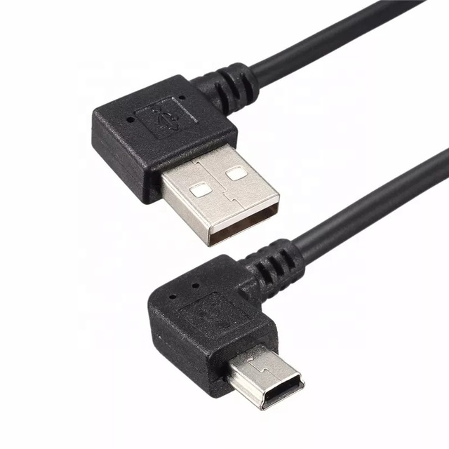 USB2.0 a Male to Mini USB B Male 5 Pin Right Angled 90 Degree USB Data Cable With High Transfer Rate 480Mbps