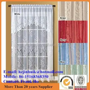 Lace curtain drapery valance pattern fabric knitted home hotel office printed window jh0101a3 curtain drapery valances