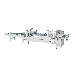 High speed carton automatic straight line folder gluer machines, paper box folding gluing packaging machine