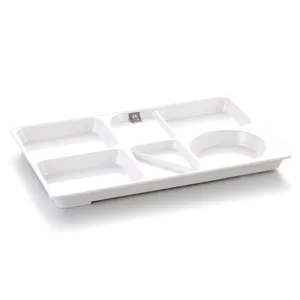 Grand plateau de service rectangulaire, service de cuisine <span class=keywords><strong>en</strong></span> mélamine blanche - Product Image 1