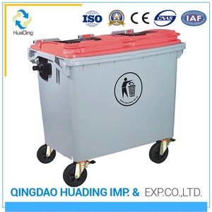 Cubo de la <span class=keywords><strong>basura</strong></span> de acero bajo precio industrial <span class=keywords><strong>con</strong></span> 4 <span class=keywords><strong>ruedas</strong></span> - Product Image 4