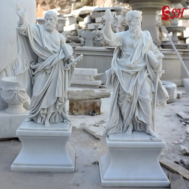 Célèbres statues religieuses en marbre de St Pierre & St Paul