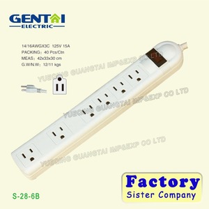 เต้าเสียบปลั๊กไฟ6ช่องป้องกันไฟกระชากเต็ม230โวลต์อเมริกาสหรัฐ - Product Image 6