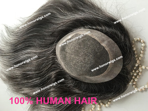 HT320 70%มนุษย์<span class=keywords><strong>ผม</strong></span>remyที่มี30%สังเคราะห์<span class=keywords><strong>ผม</strong></span>สีเทาtoupeeพี่ผู้หญิง<span class=keywords><strong>ผม</strong></span>สีเทาของ<span class=keywords><strong>ผู้หญิง</strong></span>touperที่กำหนดเองส่วนบุคคลขนาด - Product Image 4
