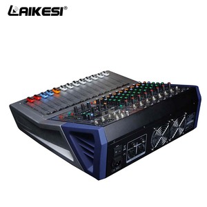 LAIKESI 12チャンネルメタルオーディオアンプミキサー、出力電力350W×2、ワイヤレス接続対応 - Product Image 2