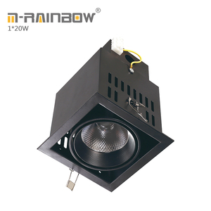 1*20 W led cob grille empotrado abajo luz 20 W 40 W 60 W led grille downlight cuadrado luces de la parrilla led para hotel - Product Image 1