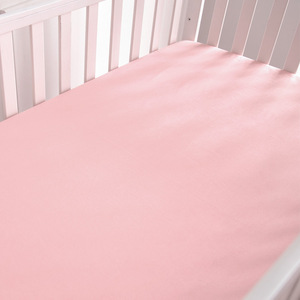 100% algodón de color rosa bebé <span class=keywords><strong>cuna</strong></span> hoja de cama de algodón - Product Image 4