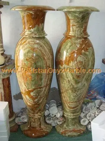 गहरे हरे रंग गोमेद संगमरमर फूल vases