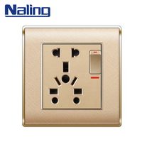 Saklar dan Stopkontak Dinding Listrik Merek Naling Pakistan dengan USB 5V 2100mA