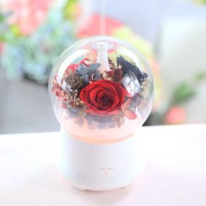 Eternal Rose Long Lasting Flowers Humidifier Essential Oil Aroma <strong>Diffuser</strong> with Preserved Flower Valentine Birthday Gift Dome
