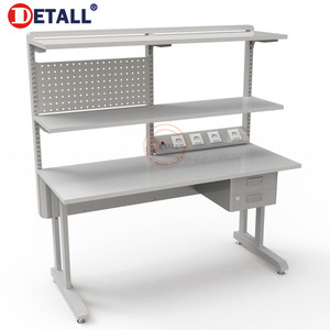 Detall Metal Steel Frame Factory Foldable ESD <strong>Worktable</strong> with Industrial L Shape Table Leg - Product Image 1