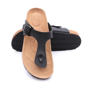 Zapatillas de corcho de verano al por mayor de calidad clásica <span class=keywords><strong>para</strong></span> exteriores, <span class=keywords><strong>chanclas</strong></span> de PU Sandalias planas de Punta abierta de Tanga <span class=keywords><strong>para</strong></span> hombres con Insock de <span class=keywords><strong>cuero</strong></span> - Product Image 2