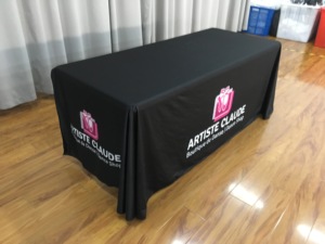 Venta al por mayor nuevo diseño logotipo personalizado tela elástica exposición comercio espectáculo Mesa tiro - Product Image 5
