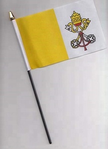 Personalizado 14*21cm mano bandera seda Material Ciudad <span class=keywords><strong>del</strong></span> <span class=keywords><strong>Vaticano</strong></span> bandera poliéster Banner - Product Image 2