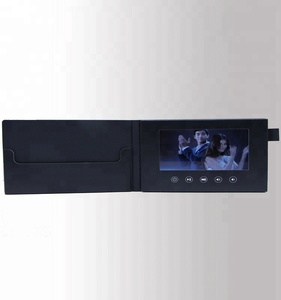 Giá Rẻ Sang Trọng PU Leather Cover Lời Mời Menu 4.3 5 7 Inch Chúc Mừng Lcd Thư Mục Video Brochure Thẻ - Product Image 4