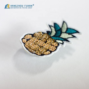 Fruit Design Gouden Pailletten Ananas Borduurwerk Patch Kleding <span class=keywords><strong>Patches</strong></span> - Product Image 4