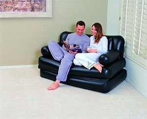 Estway-sofá inflable de cuero 5 en 1, cama con bomba, 75056 74 ''x 60'' x 25'' - Product Image 3