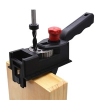 Guide de perçage de trou de cheville en bois Kit de foret de gabarit outil de positionnement de menuiserie