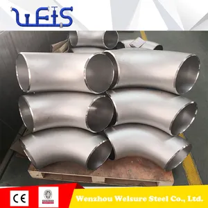 Welsure dirsek sch160 90 derece paslanmaz çelik boru tesisat 304 316 2 inç r = 2.5d alın kaynak