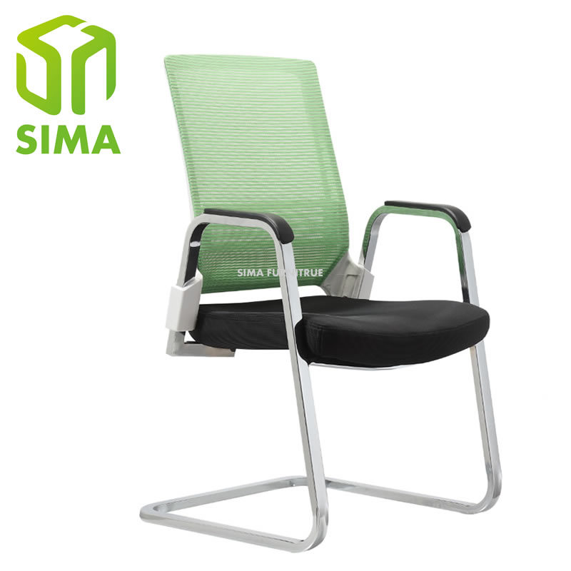 Full mesh back chrome sled base used guest chair conference