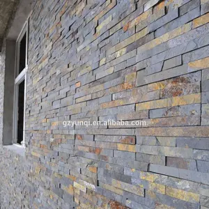 House decorative exterior wall covering panels culture stone rusty slate stone