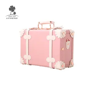 China Großhandel kleine Mode Rose Gold Frau Kinder Vintage Style Lady Retro Leder Hand koffer