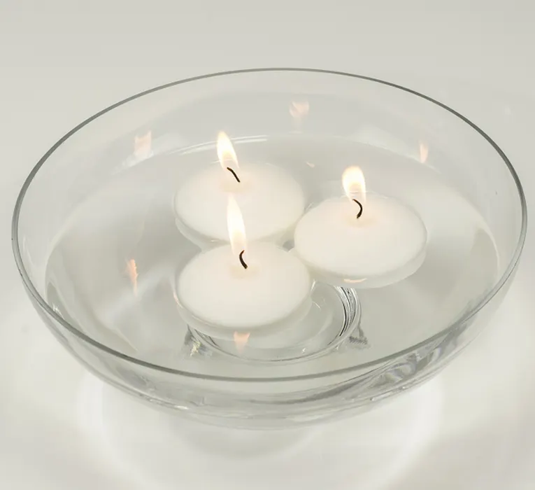 3 inch ללא בישום tealight בצורת צף נרות במים לחתונה