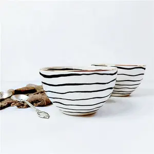 意大利金边不规则线条廉价意大利面碗现代陶瓷碗